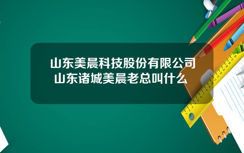 山东美晨科技股份有限公司 山东诸城美晨老总叫什么